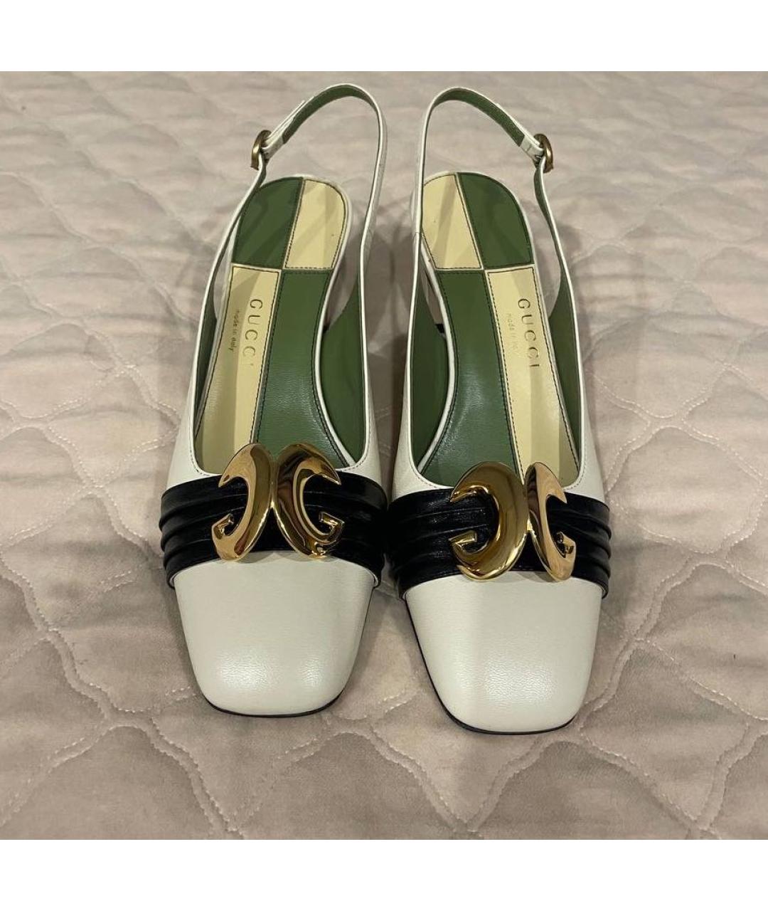 GUCCI Бежевые кожаные туфли, фото 2