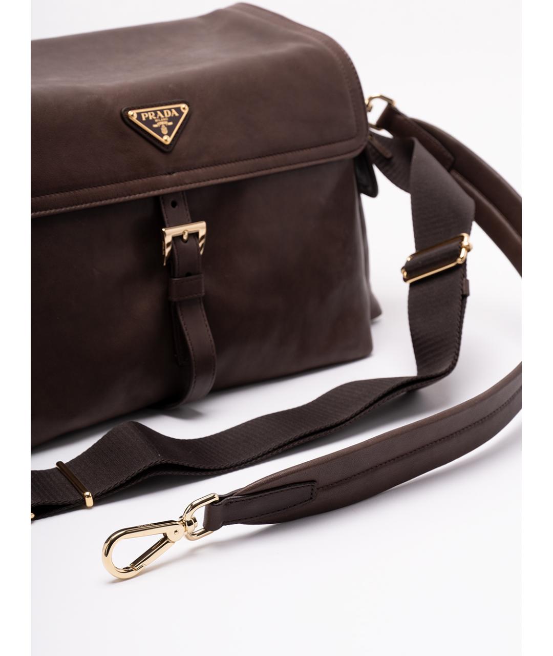 PRADA Коричневая кожаная сумка через плечо, фото 4