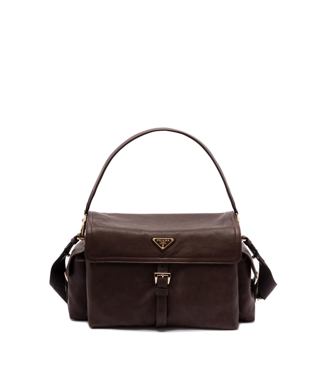 PRADA Коричневая кожаная сумка через плечо, фото 1