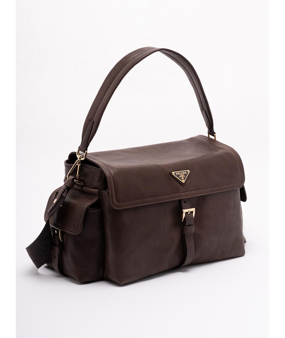 PRADA Коричневая кожаная сумка через плечо, фото 3