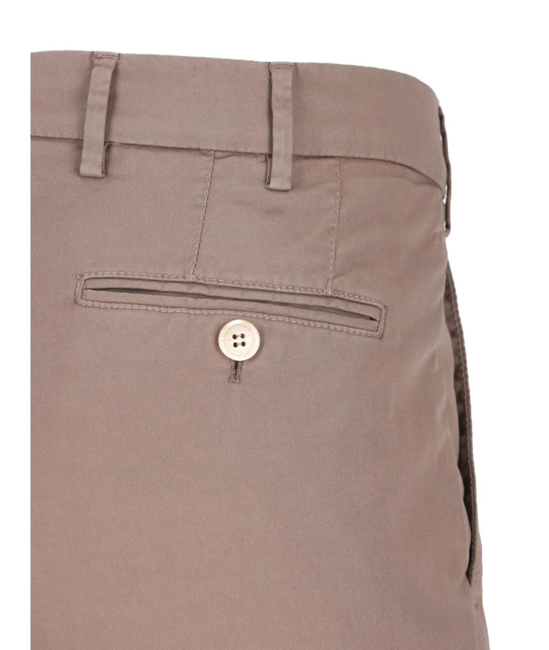 BRUNELLO CUCINELLI Бежевые хлопковые повседневные брюки, фото 3