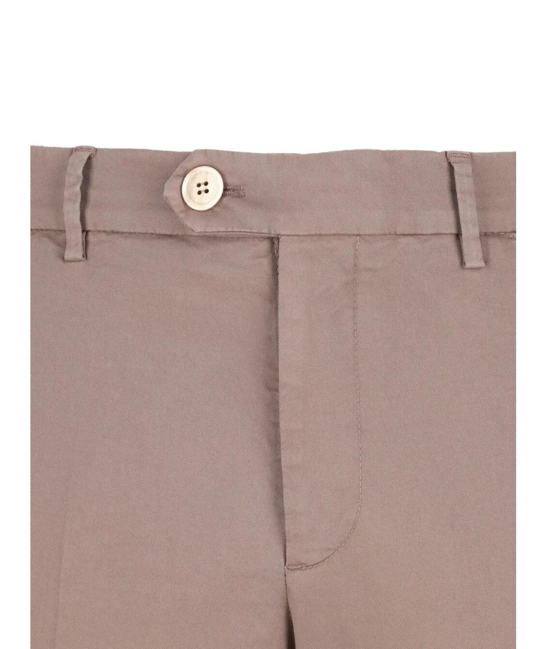 BRUNELLO CUCINELLI Бежевые хлопковые повседневные брюки, фото 4