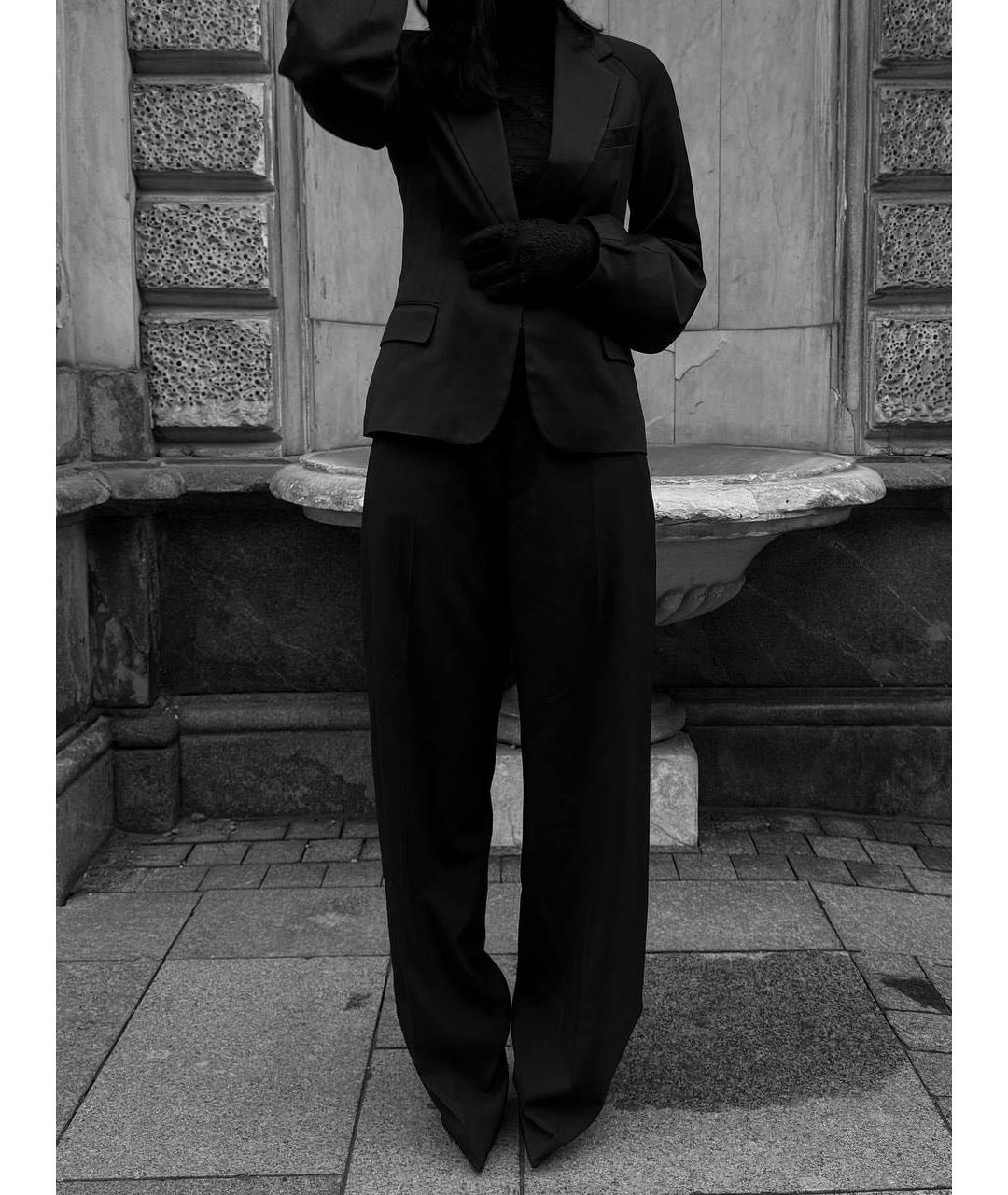 BALENCIAGA Черные хлопковые прямые брюки, фото 4