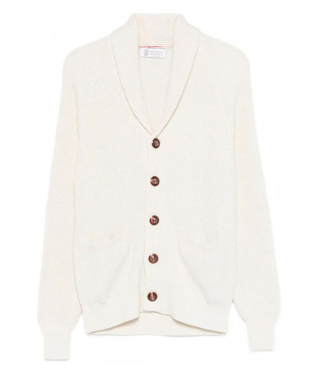 BRUNELLO CUCINELLI Бежевый хлопковый кардиган, фото 1
