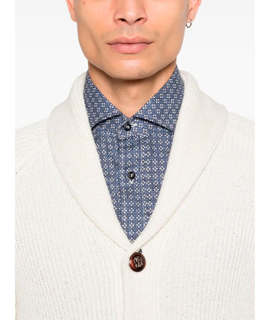 BRUNELLO CUCINELLI Бежевый хлопковый кардиган, фото 4