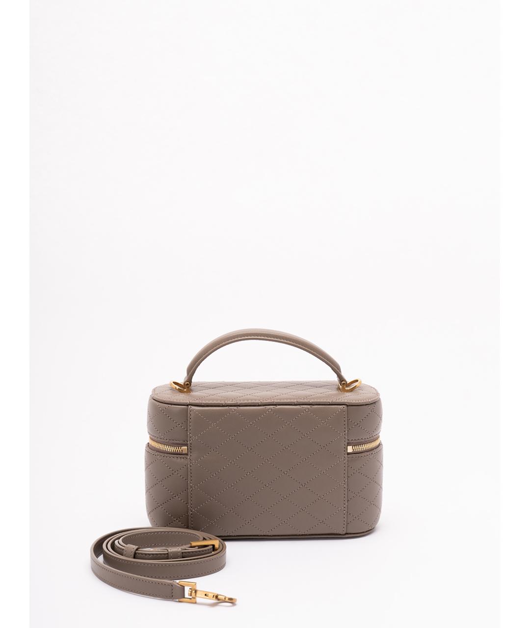 SAINT LAURENT Бежевая кожаная сумка через плечо, фото 2