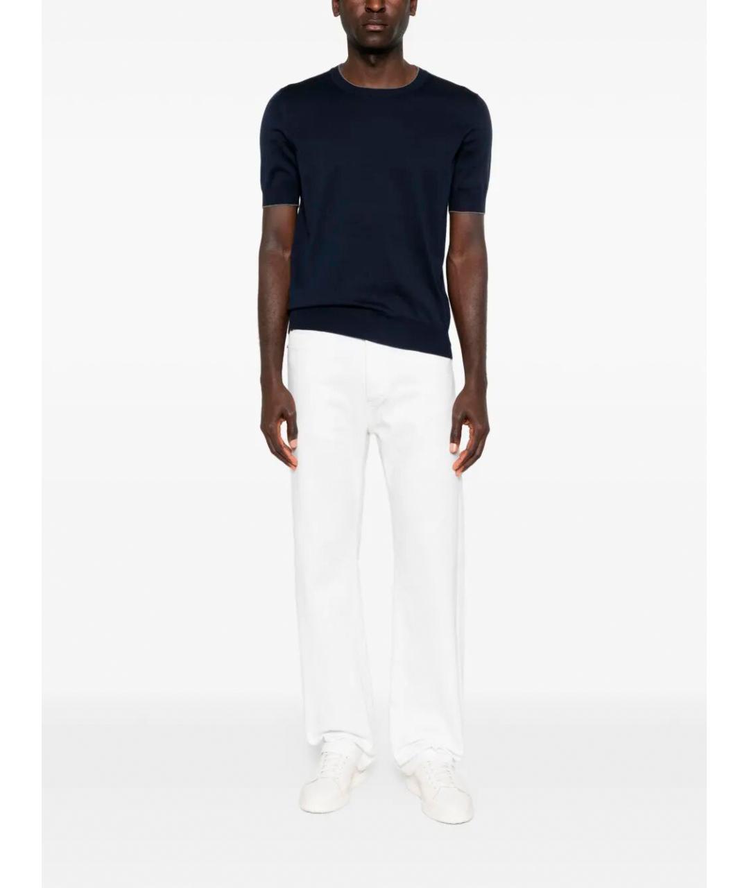 BRUNELLO CUCINELLI Темно-синий хлопковый джемпер / свитер, фото 2