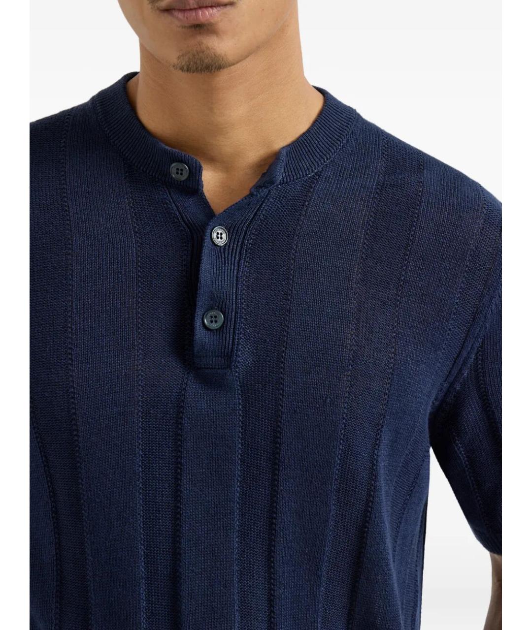 BRUNELLO CUCINELLI Синий льняной джемпер / свитер, фото 4