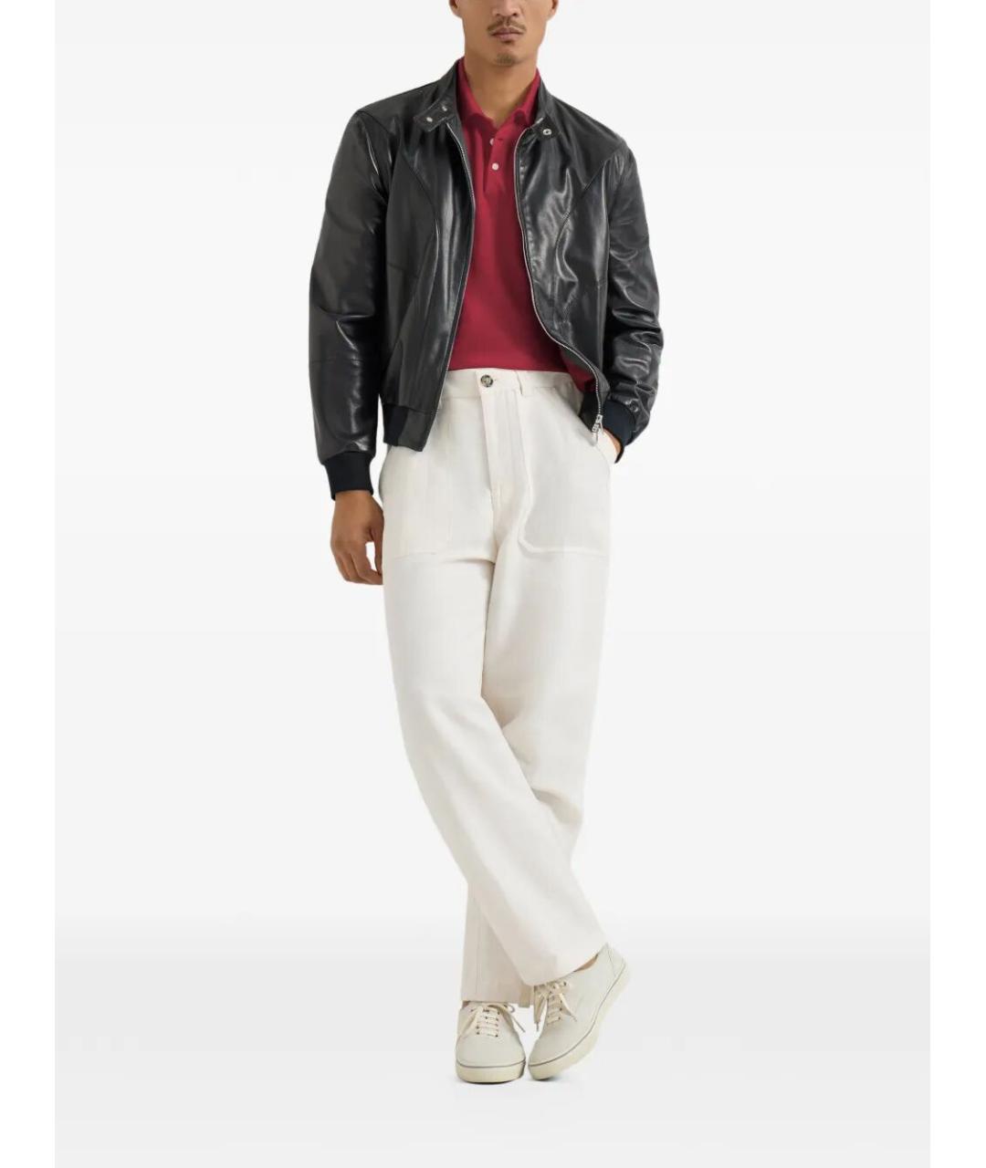 BRUNELLO CUCINELLI Красное хлопковое поло с коротким рукавом, фото 2