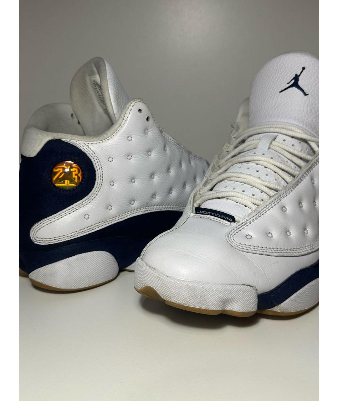 JORDAN Белые кожаные высокие кроссовки / кеды, фото 6