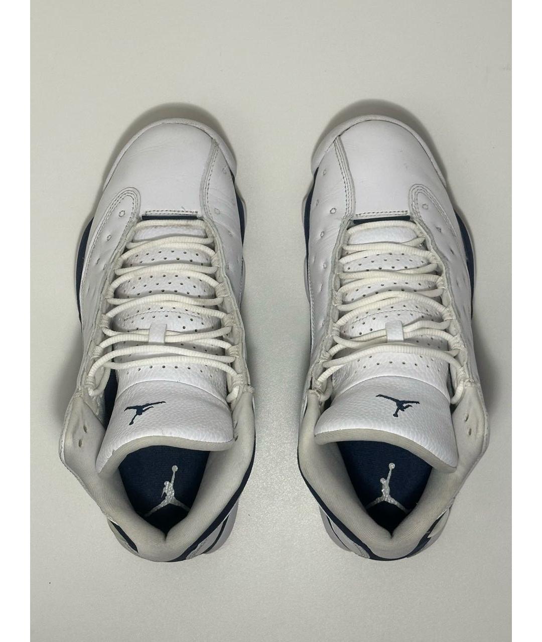 JORDAN Белые кожаные высокие кроссовки / кеды, фото 3