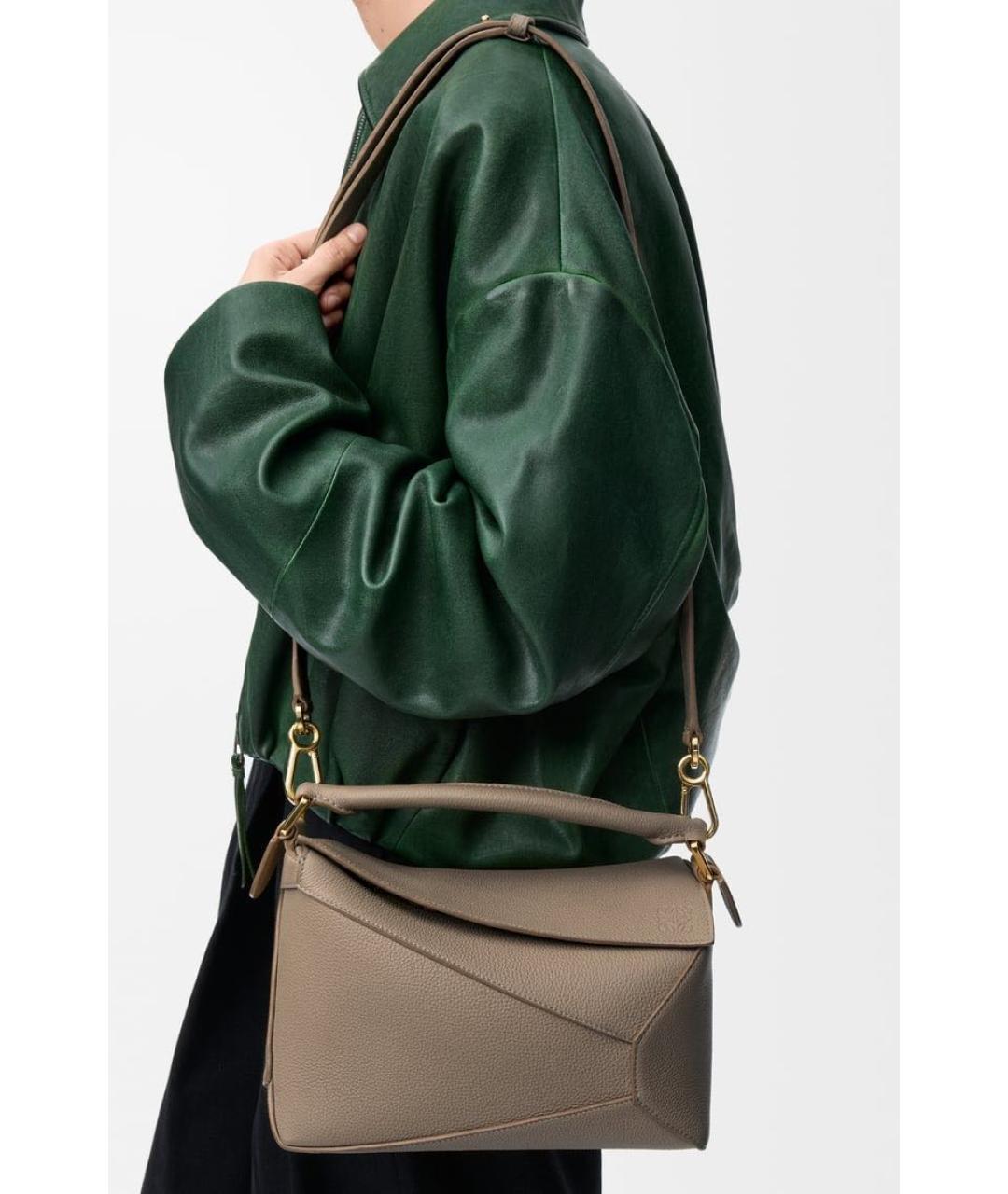 LOEWE Коричневая кожаная сумка через плечо, фото 3