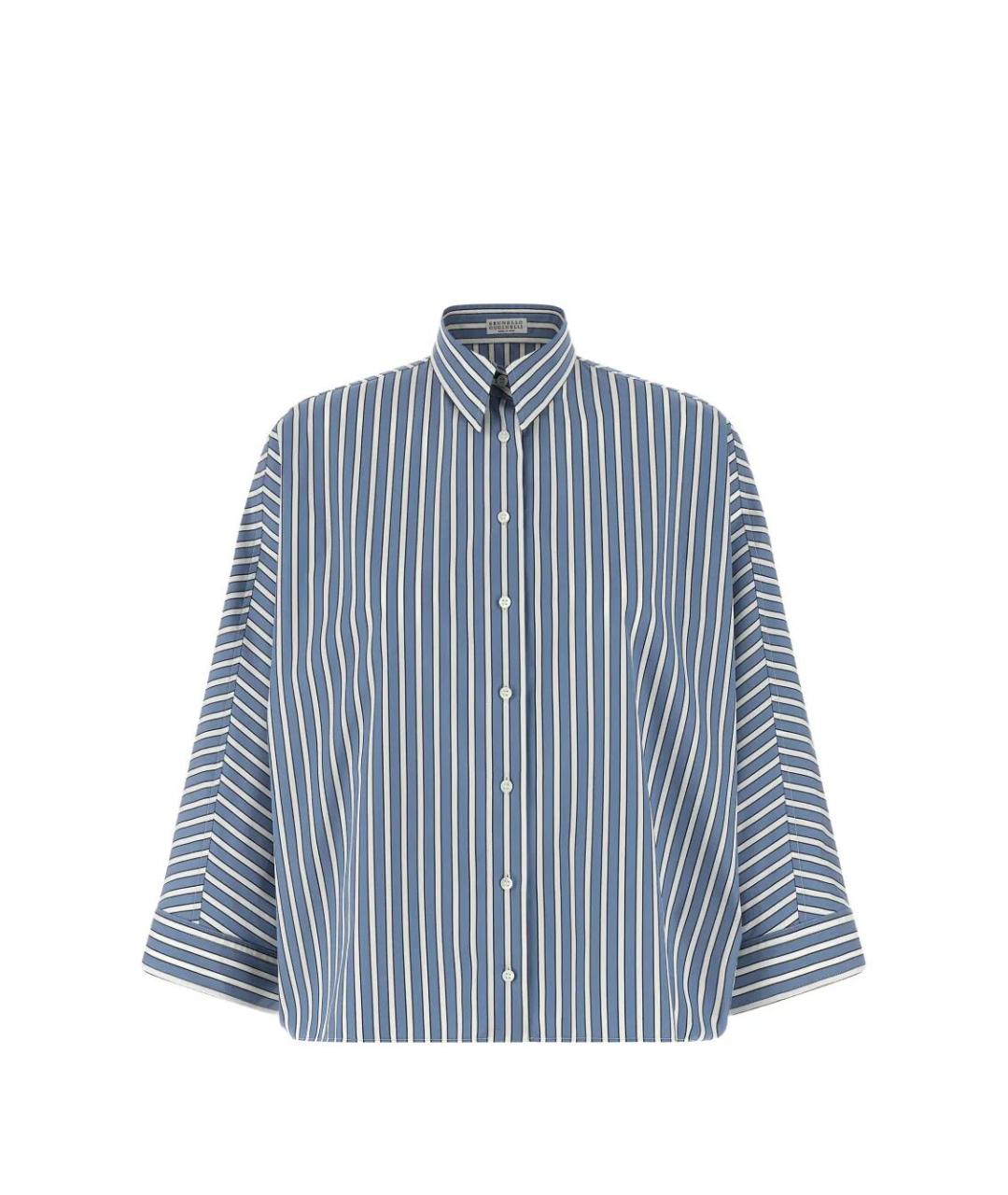 BRUNELLO CUCINELLI Синяя хлопковая рубашка, фото 1