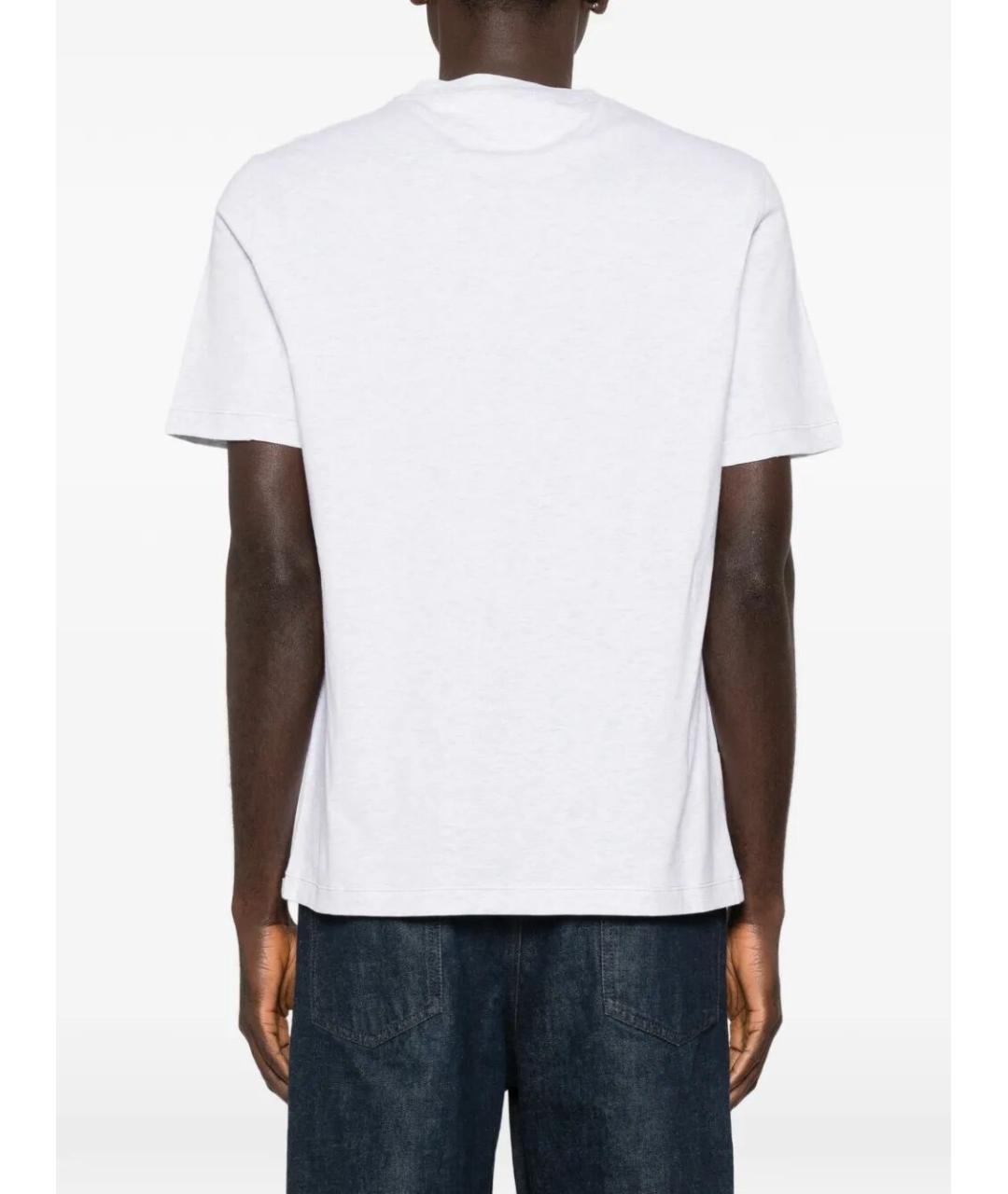 BRUNELLO CUCINELLI Белая хлопковая футболка, фото 3