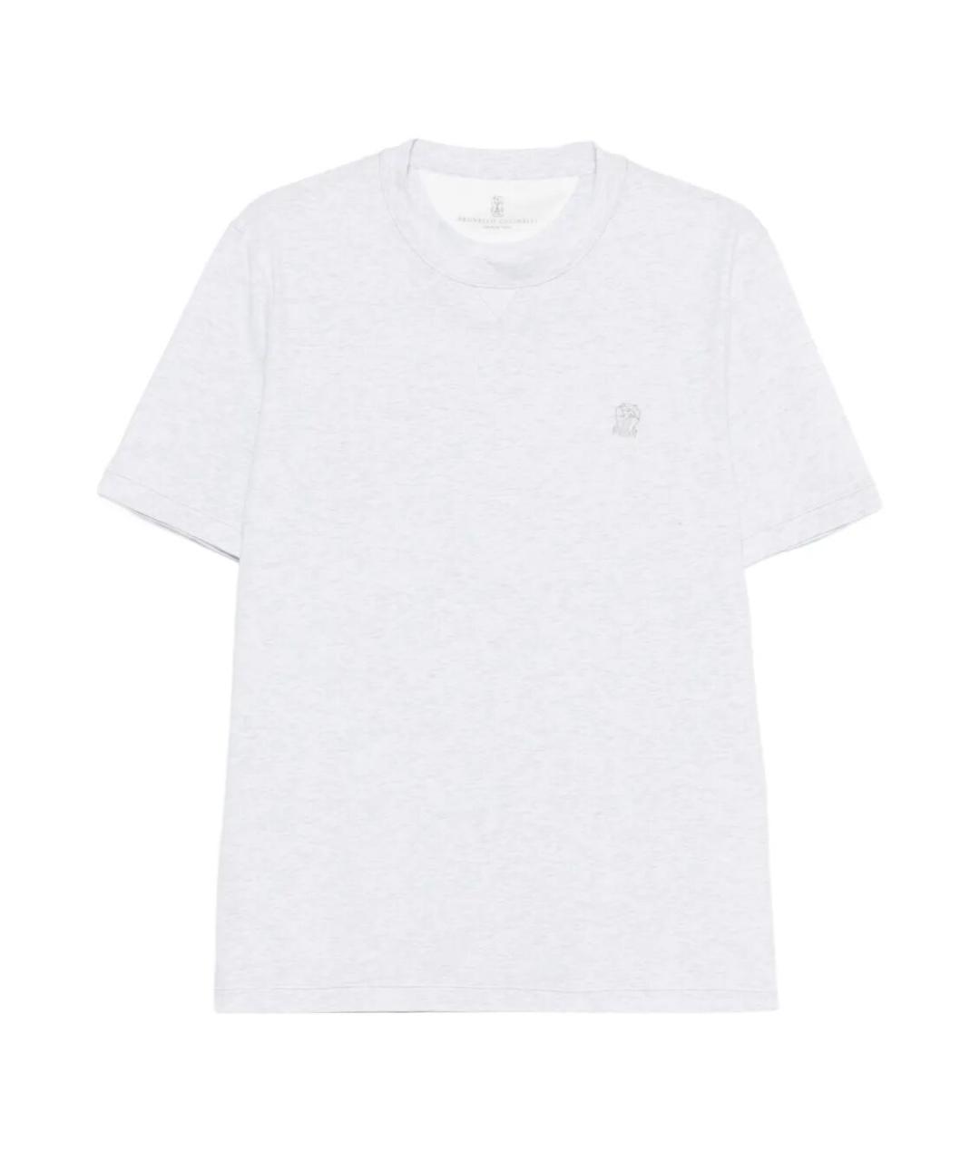 BRUNELLO CUCINELLI Белая хлопковая футболка, фото 1