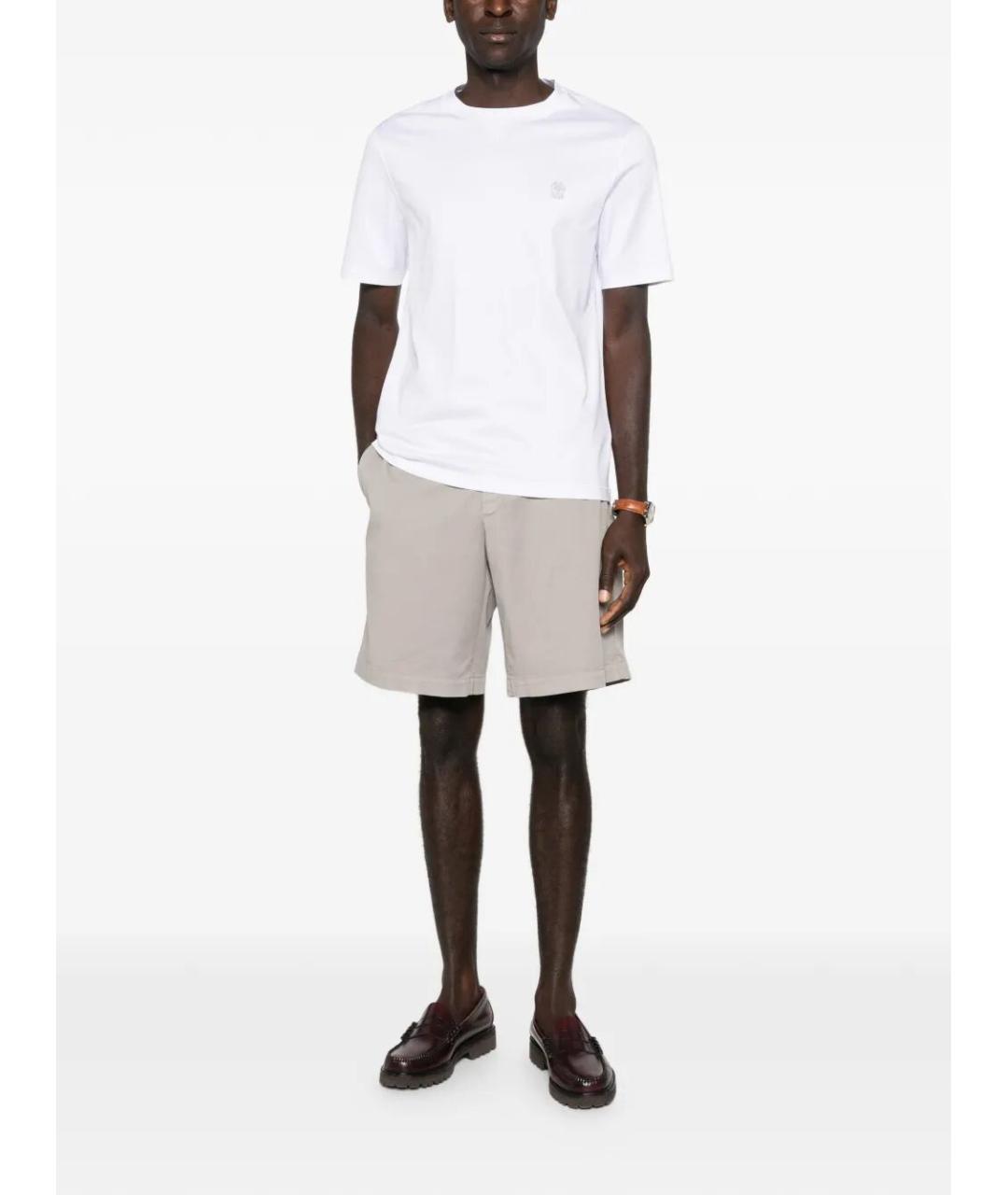 BRUNELLO CUCINELLI Белая хлопковая футболка, фото 2