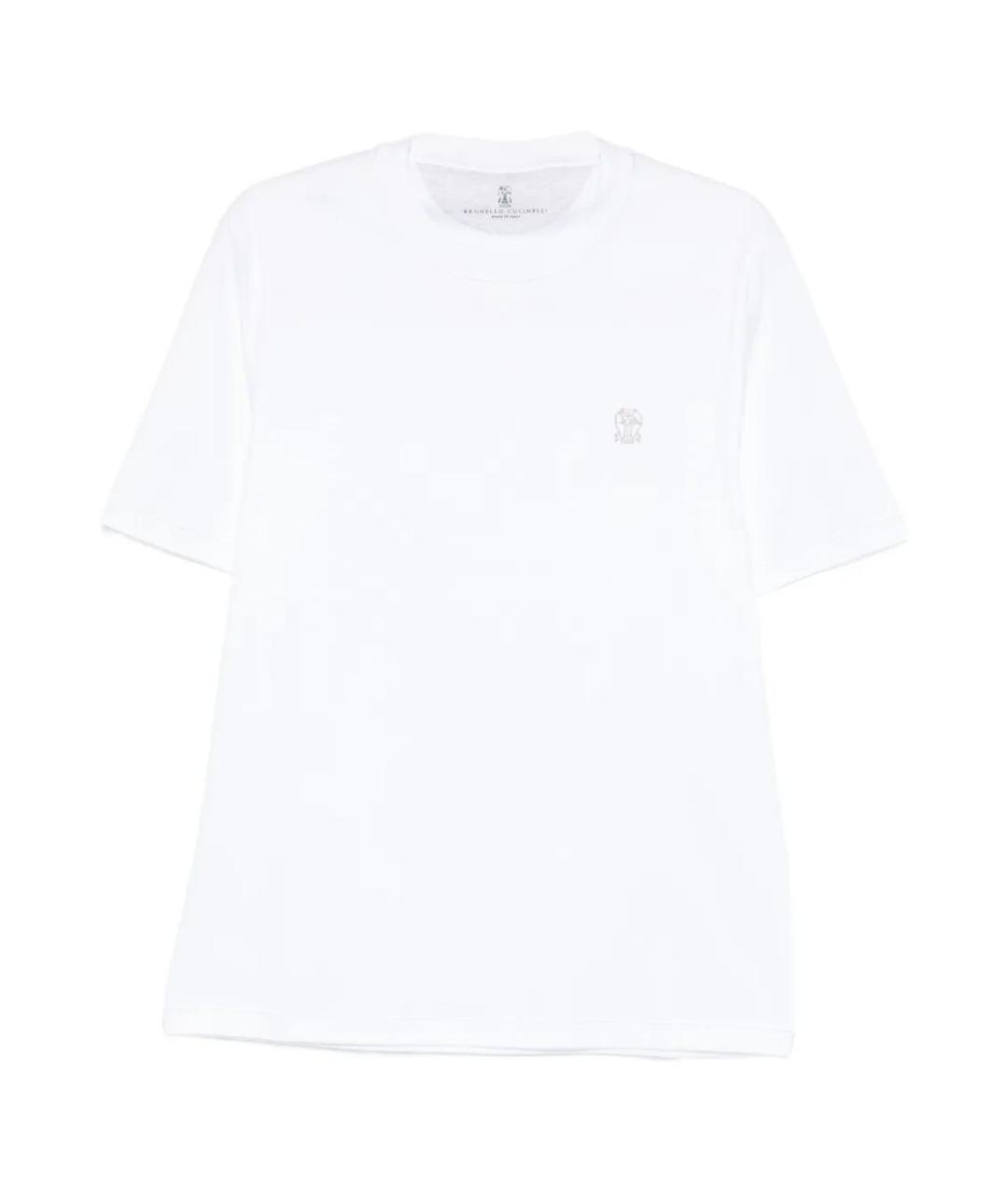 BRUNELLO CUCINELLI Белая хлопковая футболка, фото 1