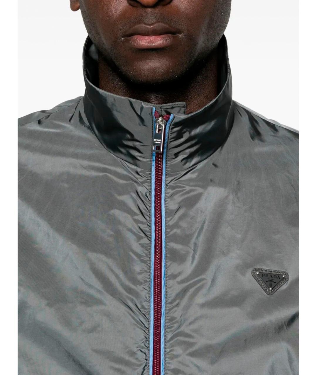 PRADA Серая полиамидовая куртка, фото 3