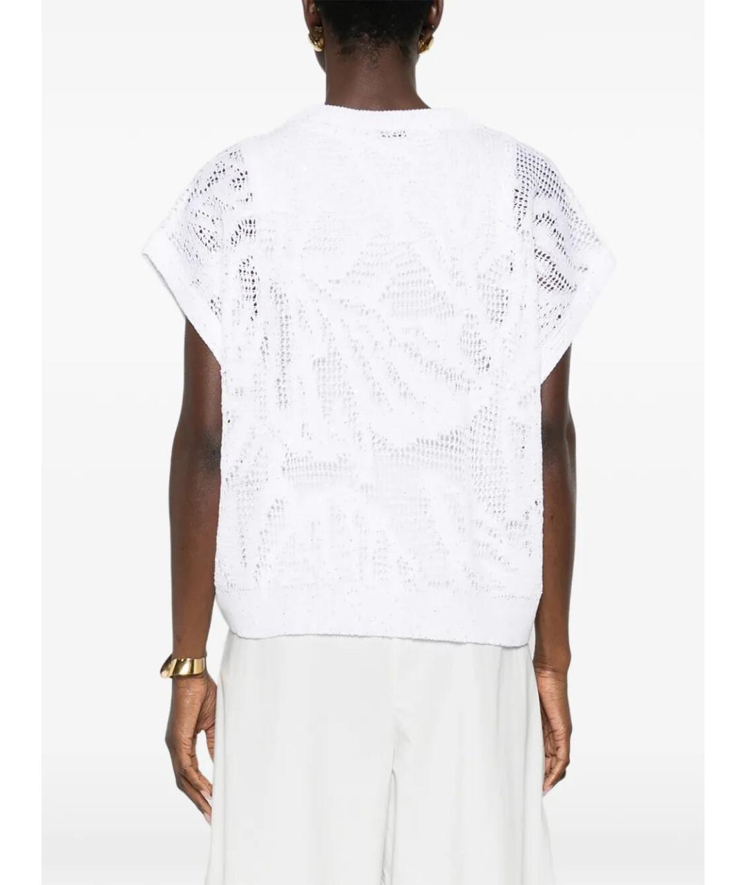 BRUNELLO CUCINELLI Белый льняной джемпер / свитер, фото 4