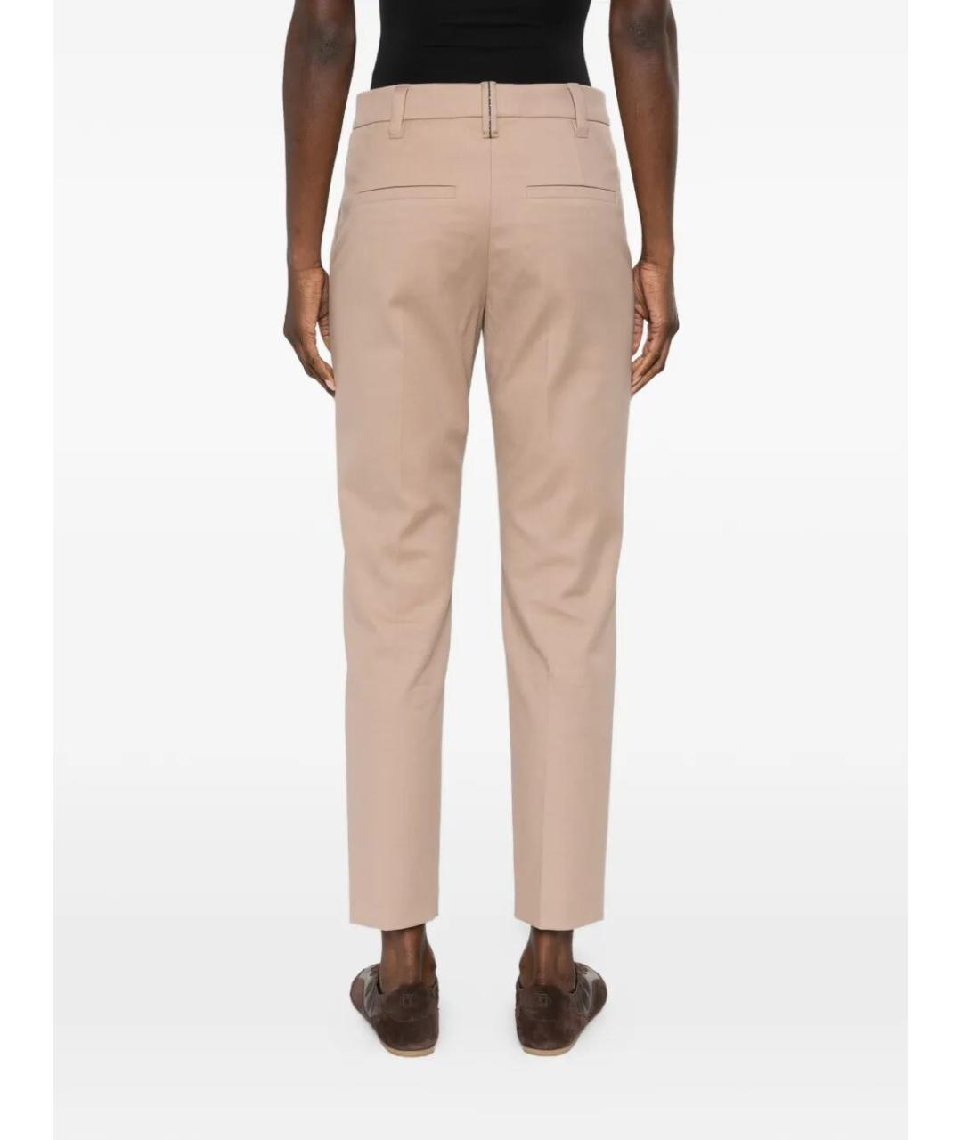 BRUNELLO CUCINELLI Бежевые хлопко-эластановые брюки узкие, фото 5