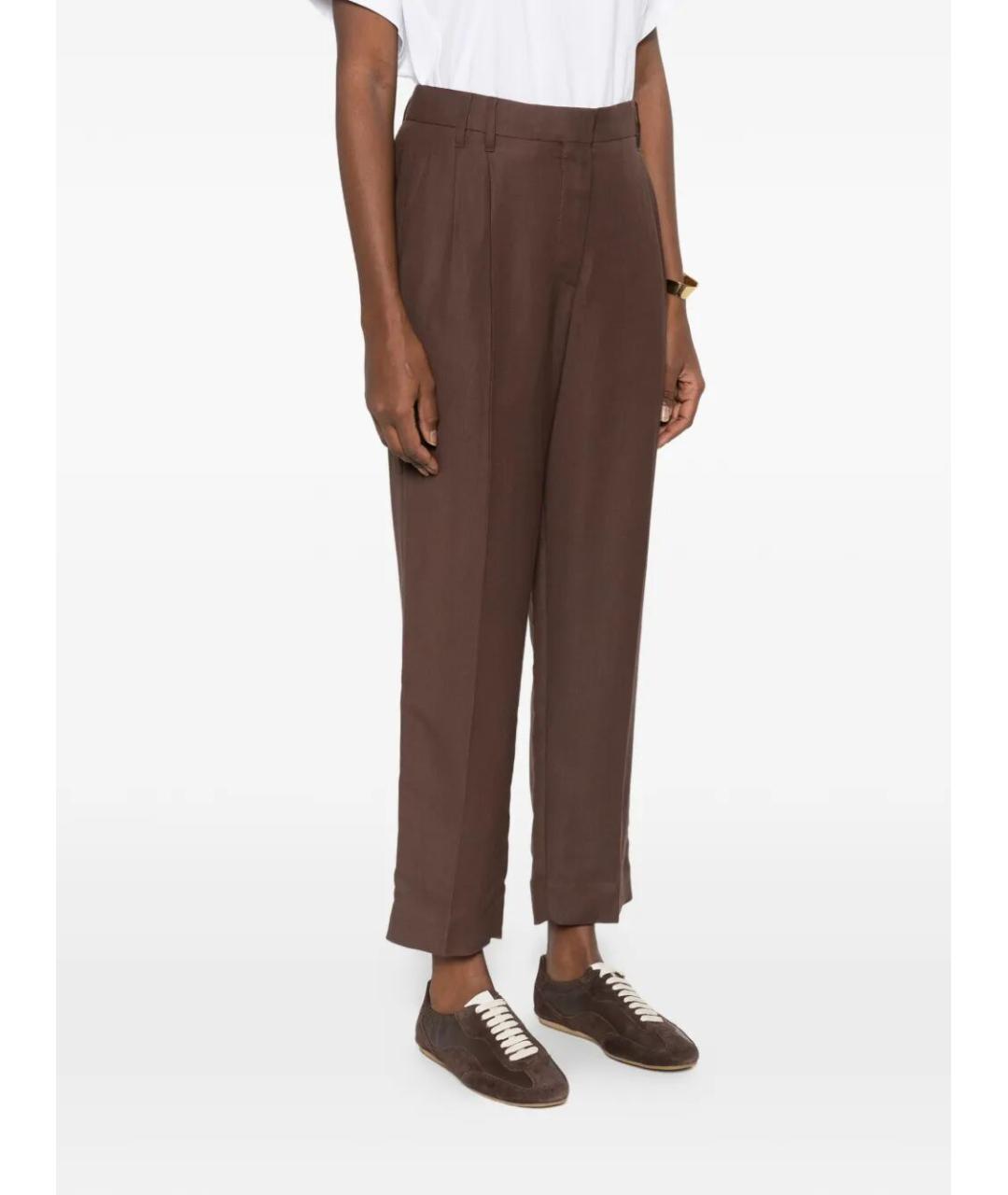 BRUNELLO CUCINELLI Коричневые вискозные брюки широкие, фото 3