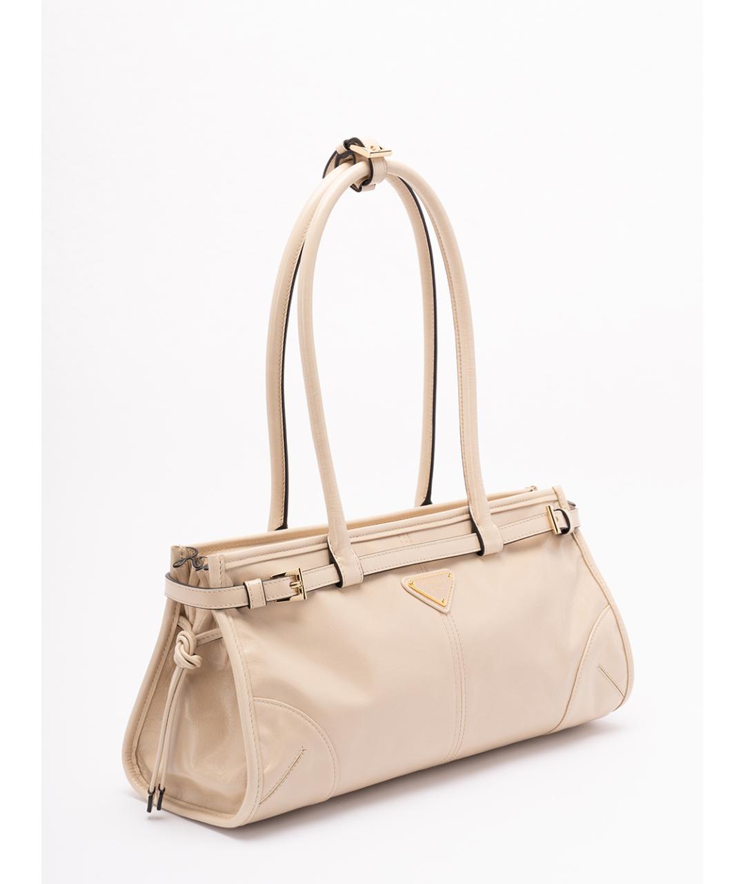 PRADA Бежевая кожаная сумка через плечо, фото 3