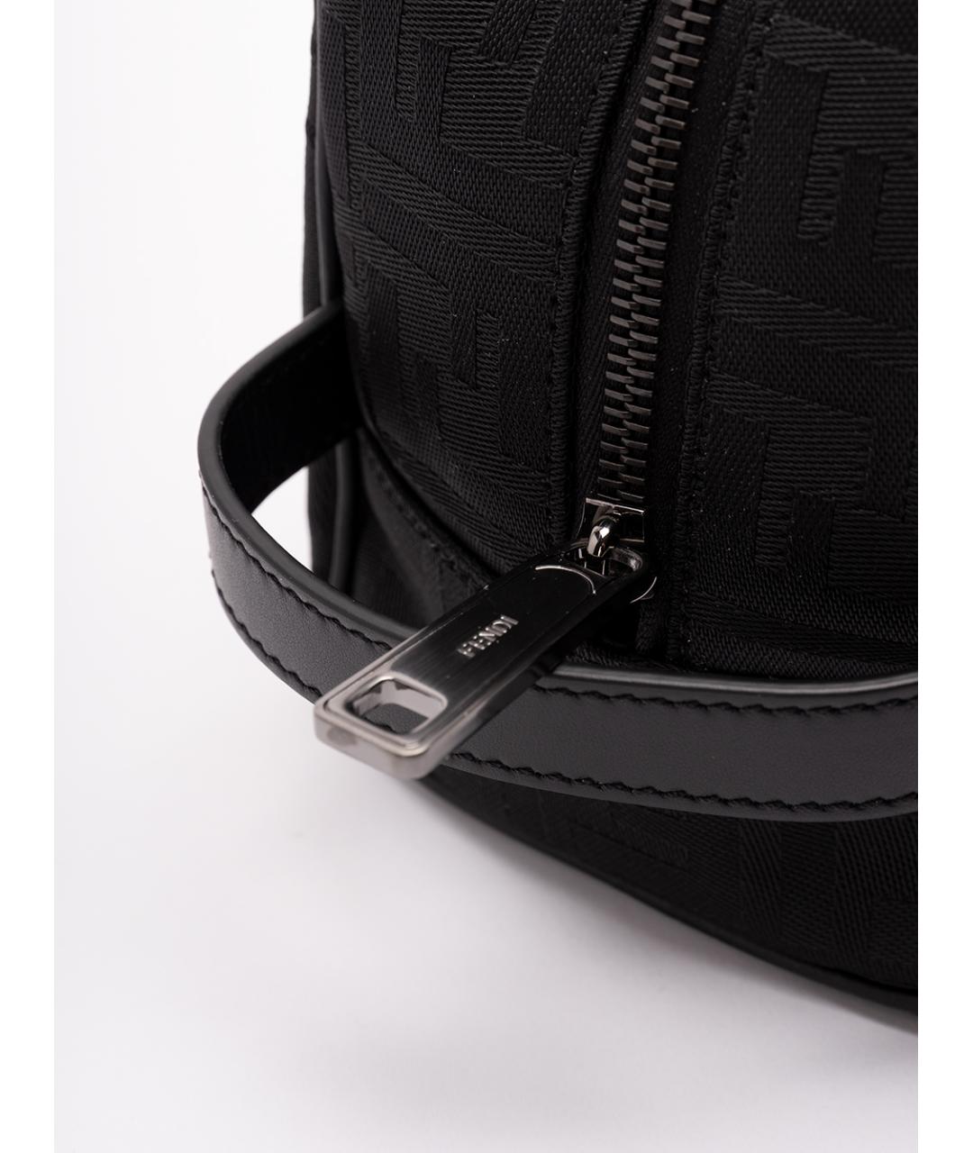 FENDI Черная синтетическая барсетка, фото 4