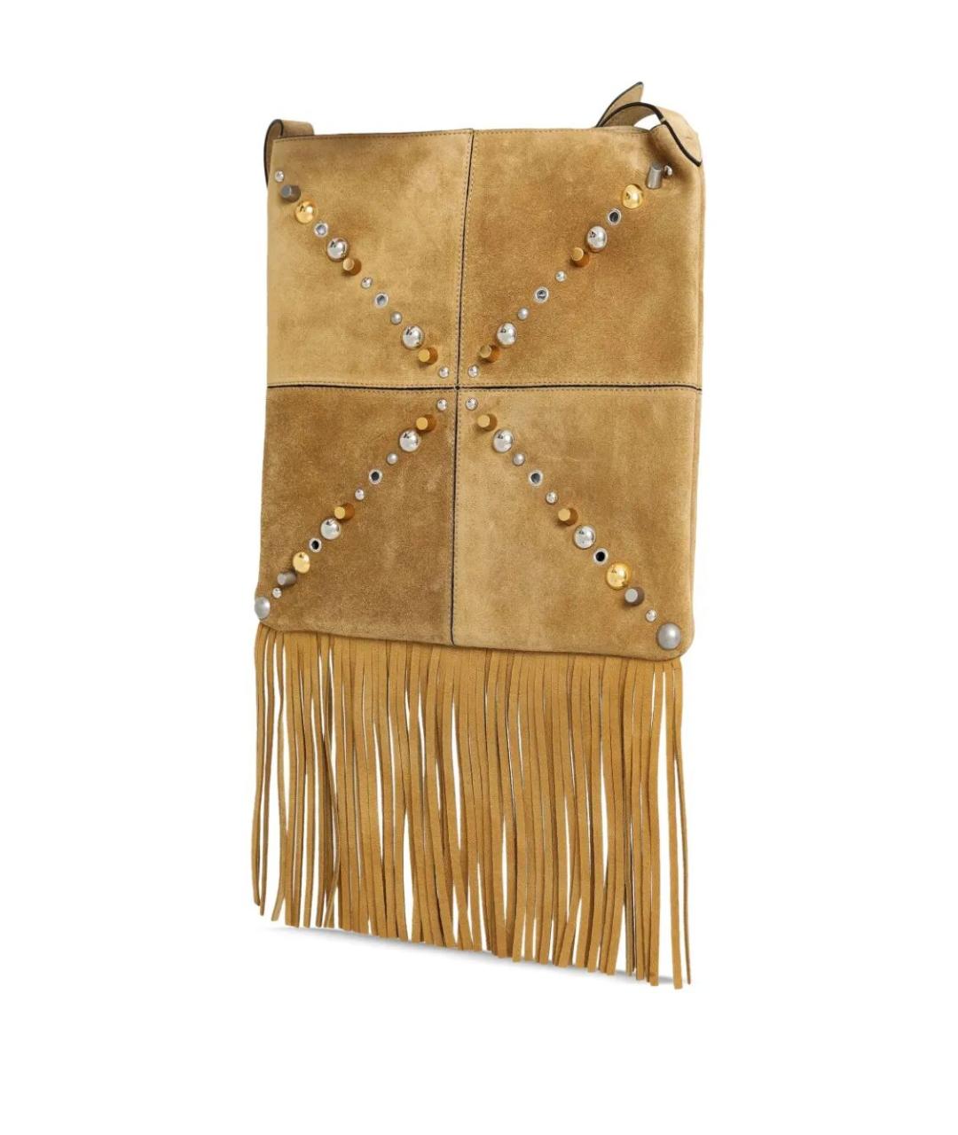 VALENTINO Бежевая замшевая сумка на плечо, фото 2