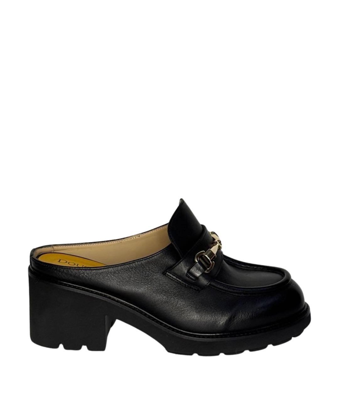 DOUCAL'S Черные кожаные сабо, фото 1