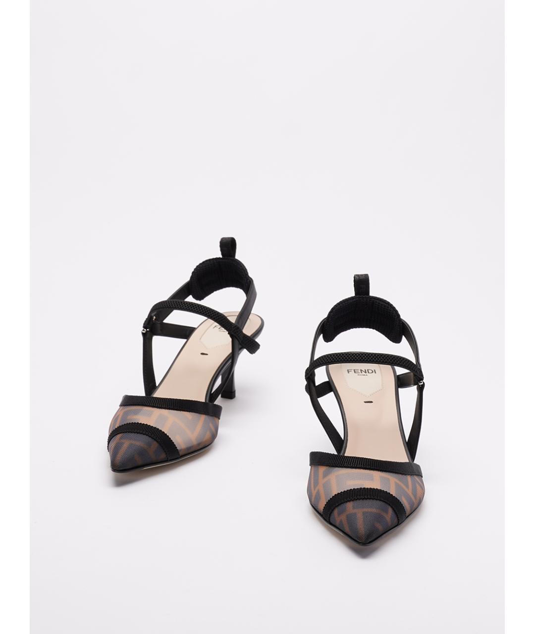 FENDI Черные текстильные туфли, фото 2