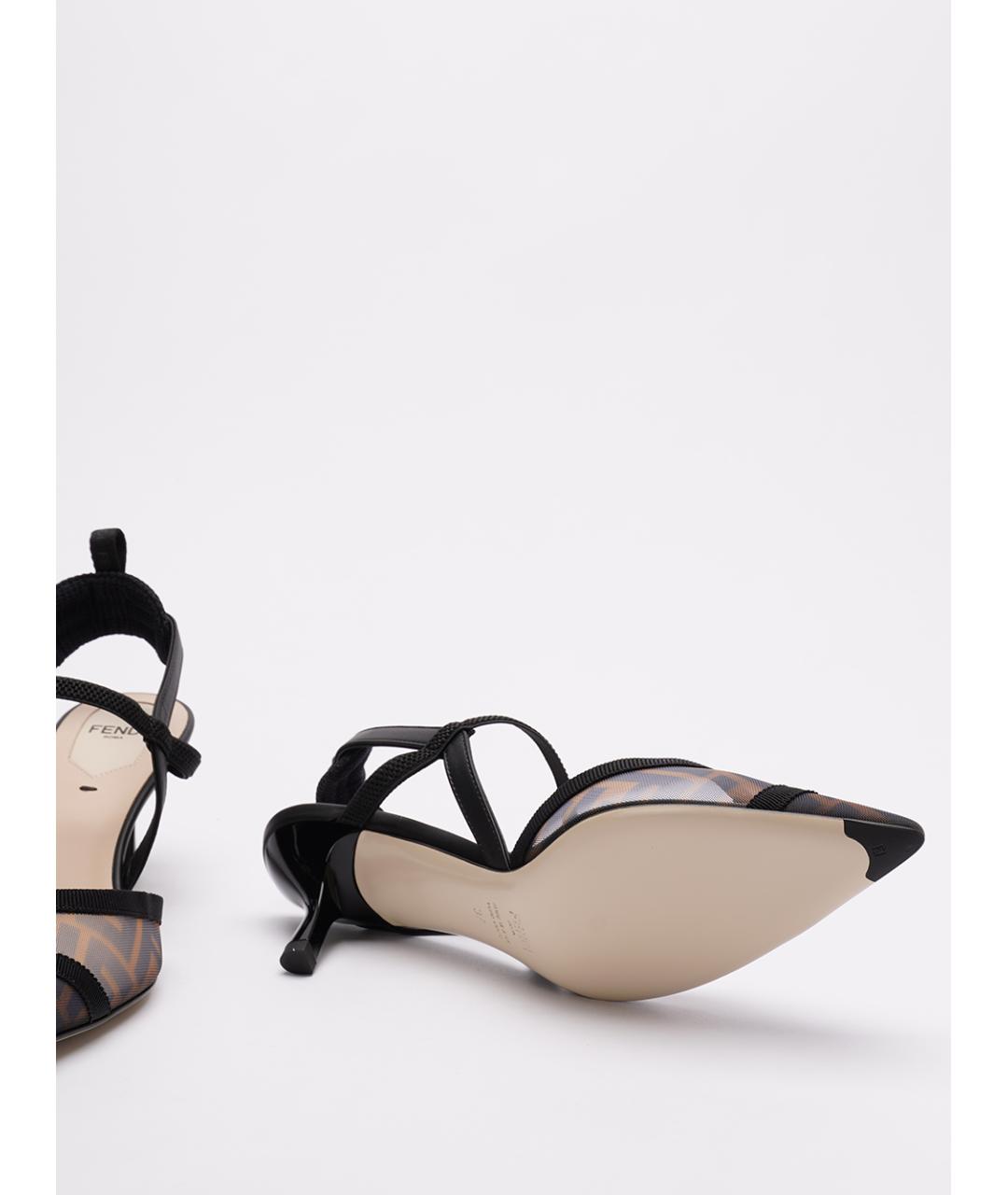 FENDI Черные текстильные туфли, фото 4