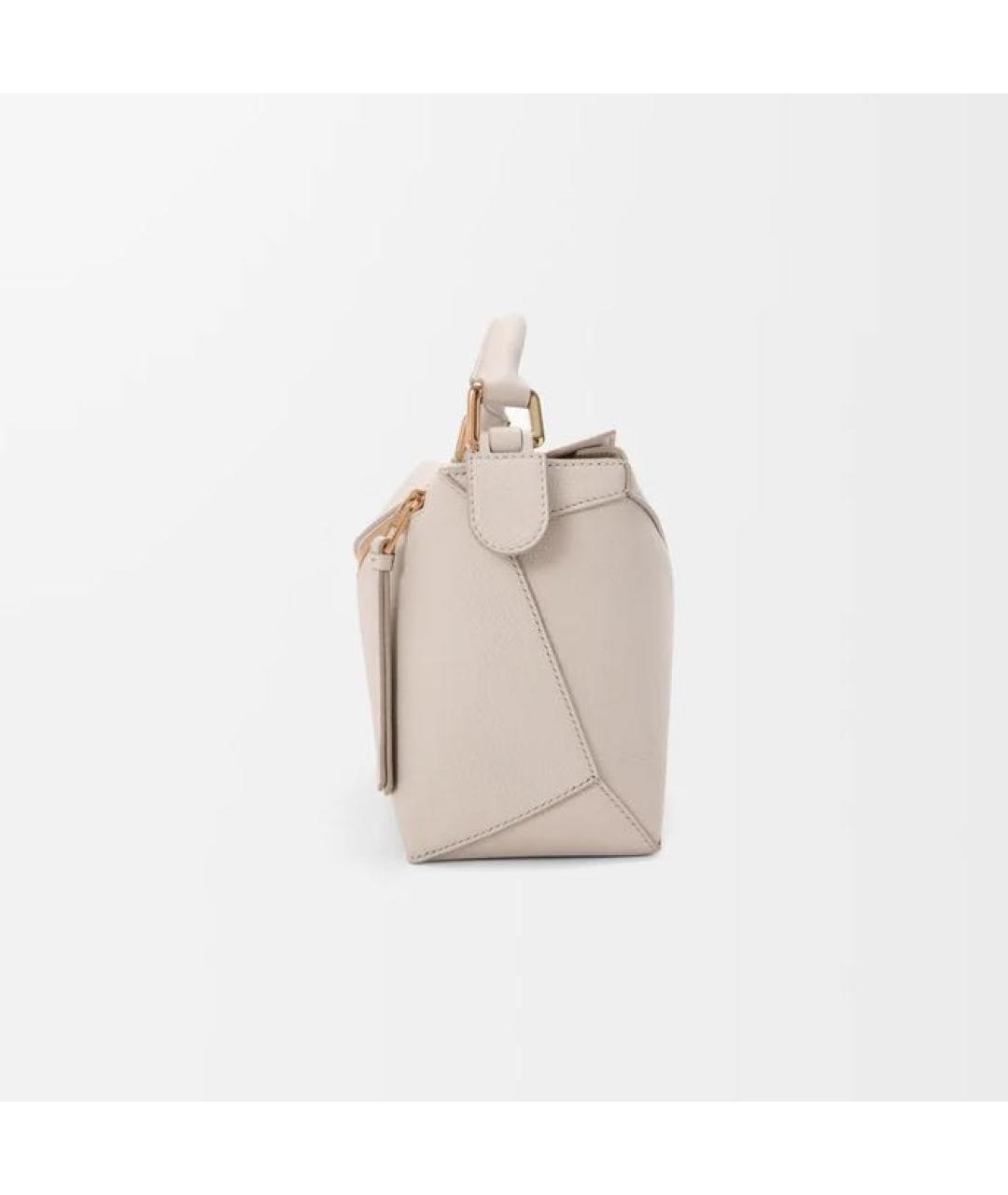 LOEWE Белая кожаная сумка с короткими ручками, фото 5