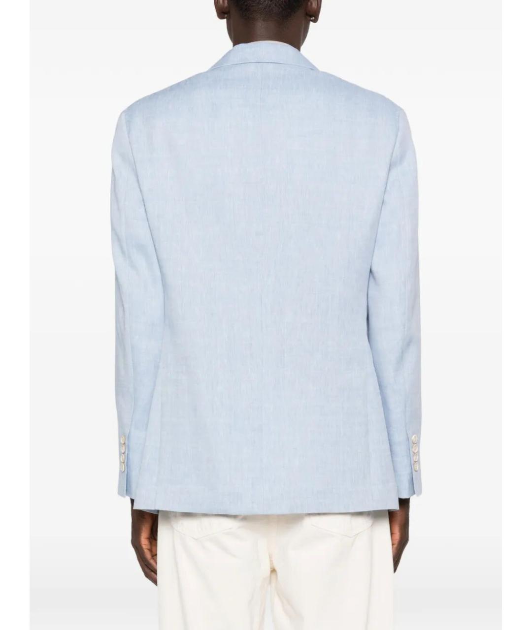 BRUNELLO CUCINELLI Голубой льняной пиджак, фото 3