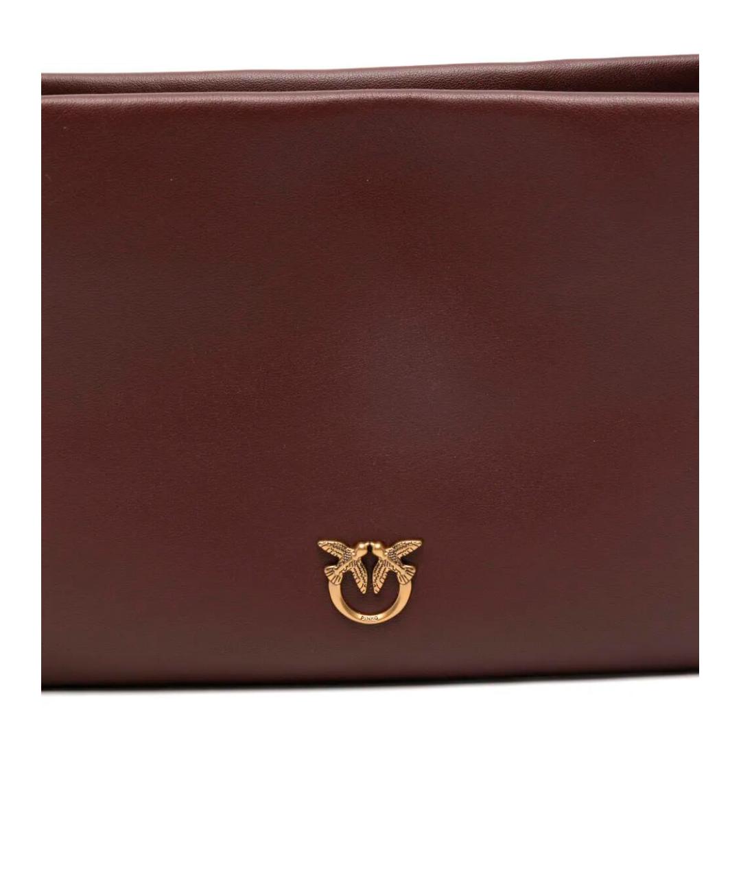 PINKO Бордовая кожаная сумка через плечо, фото 3