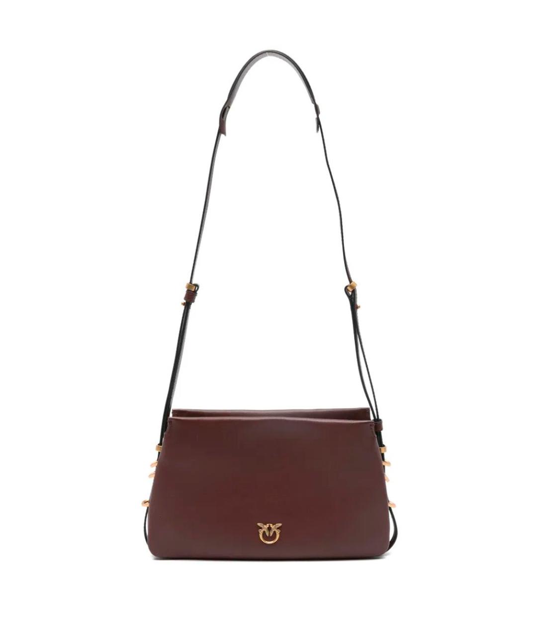 PINKO Бордовая кожаная сумка через плечо, фото 1