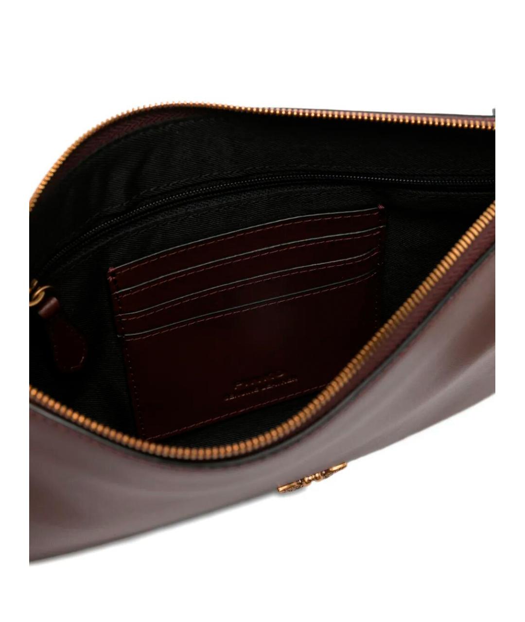 PINKO Бордовая кожаная сумка через плечо, фото 3