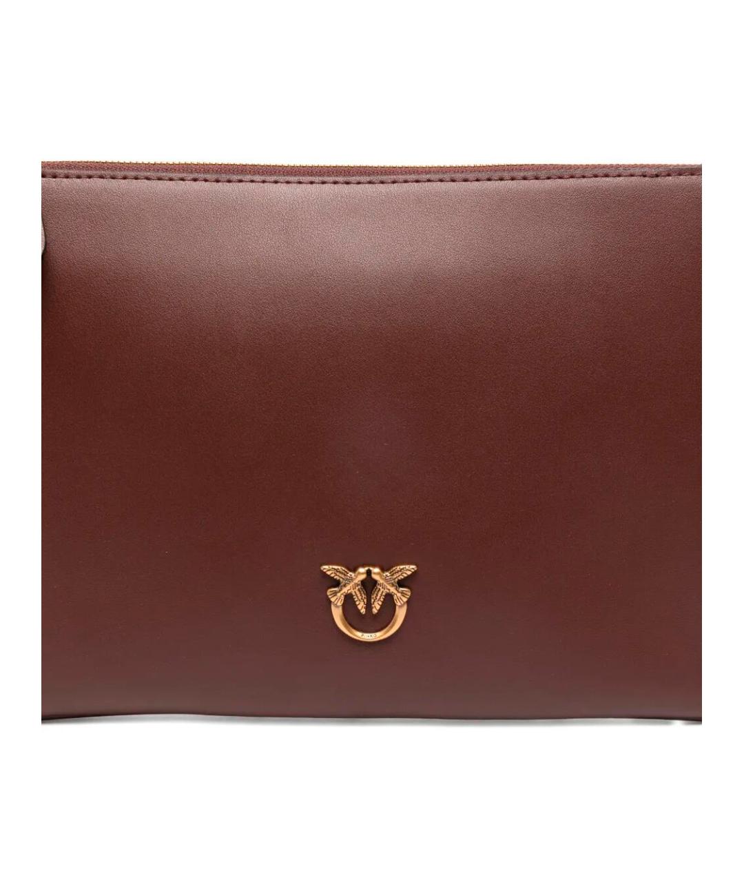 PINKO Бордовая кожаная сумка через плечо, фото 4