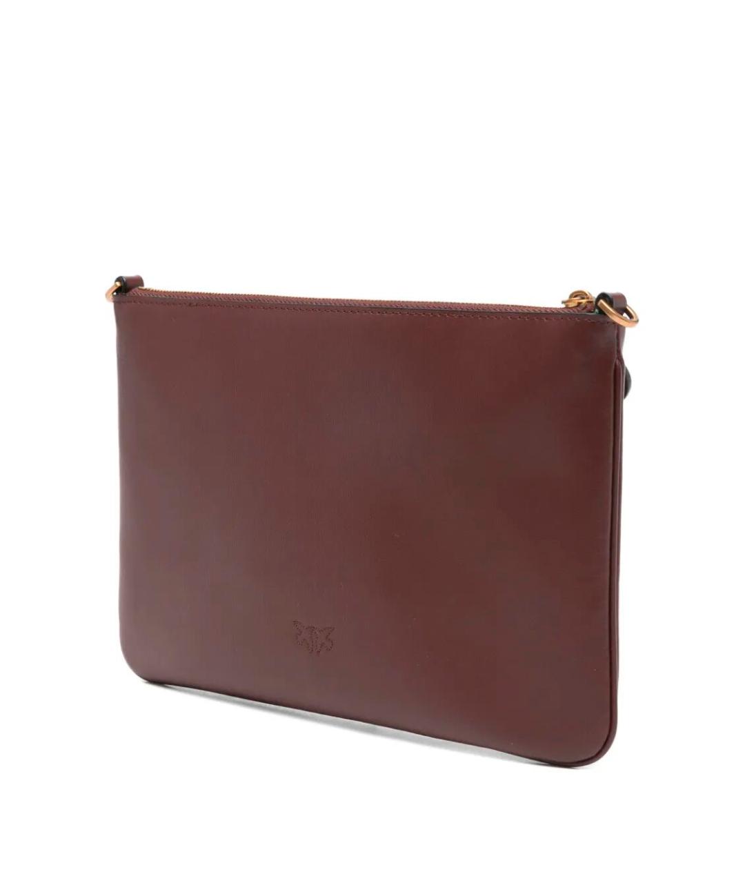 PINKO Бордовая кожаная сумка через плечо, фото 2