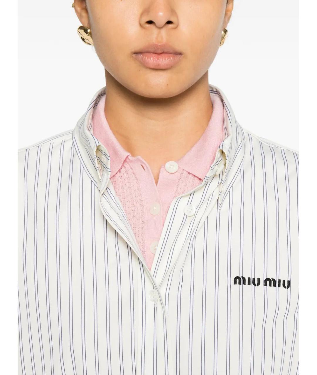 MIU MIU Серая хлопковая рубашка, фото 5