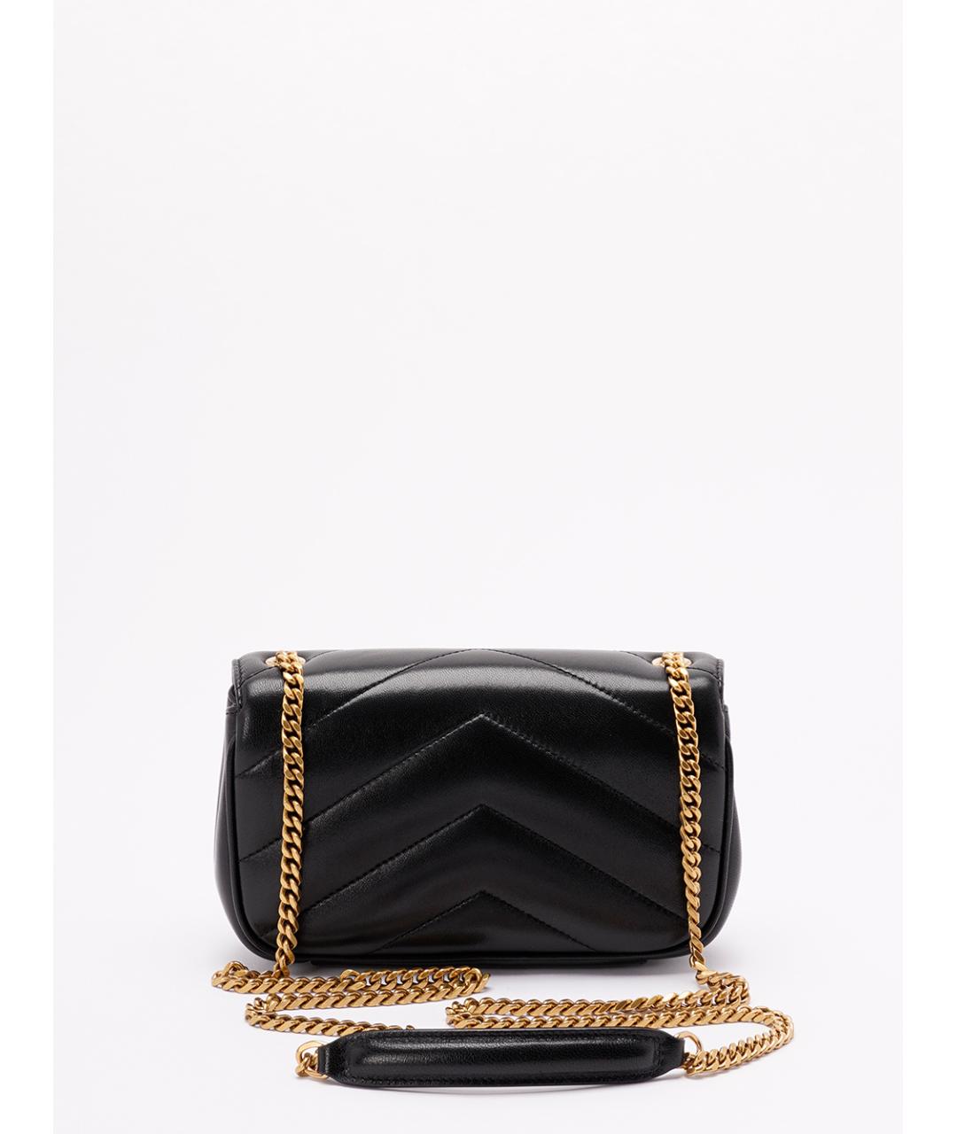 SAINT LAURENT Черная кожаная сумка через плечо, фото 2