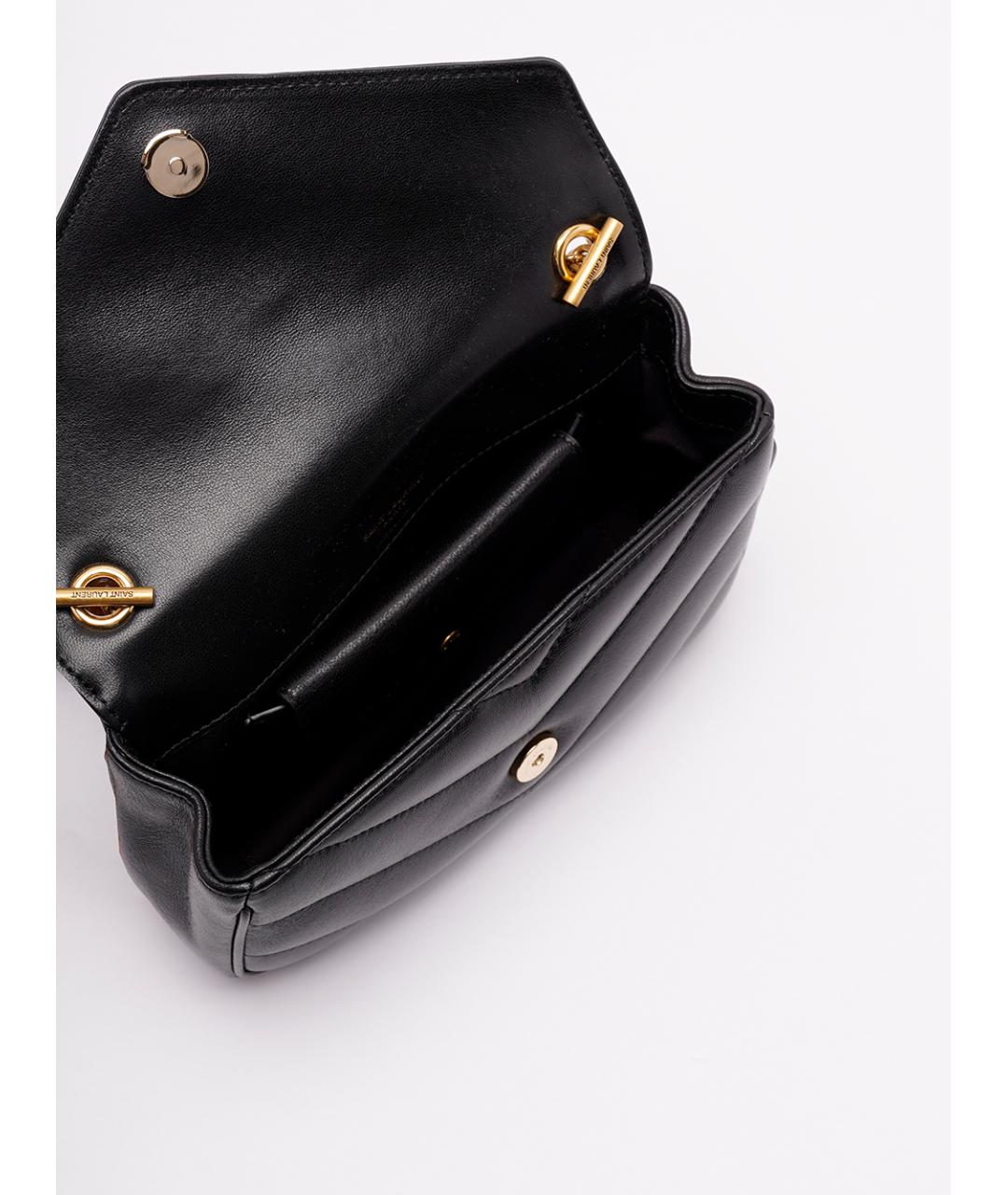 SAINT LAURENT Черная кожаная сумка через плечо, фото 6