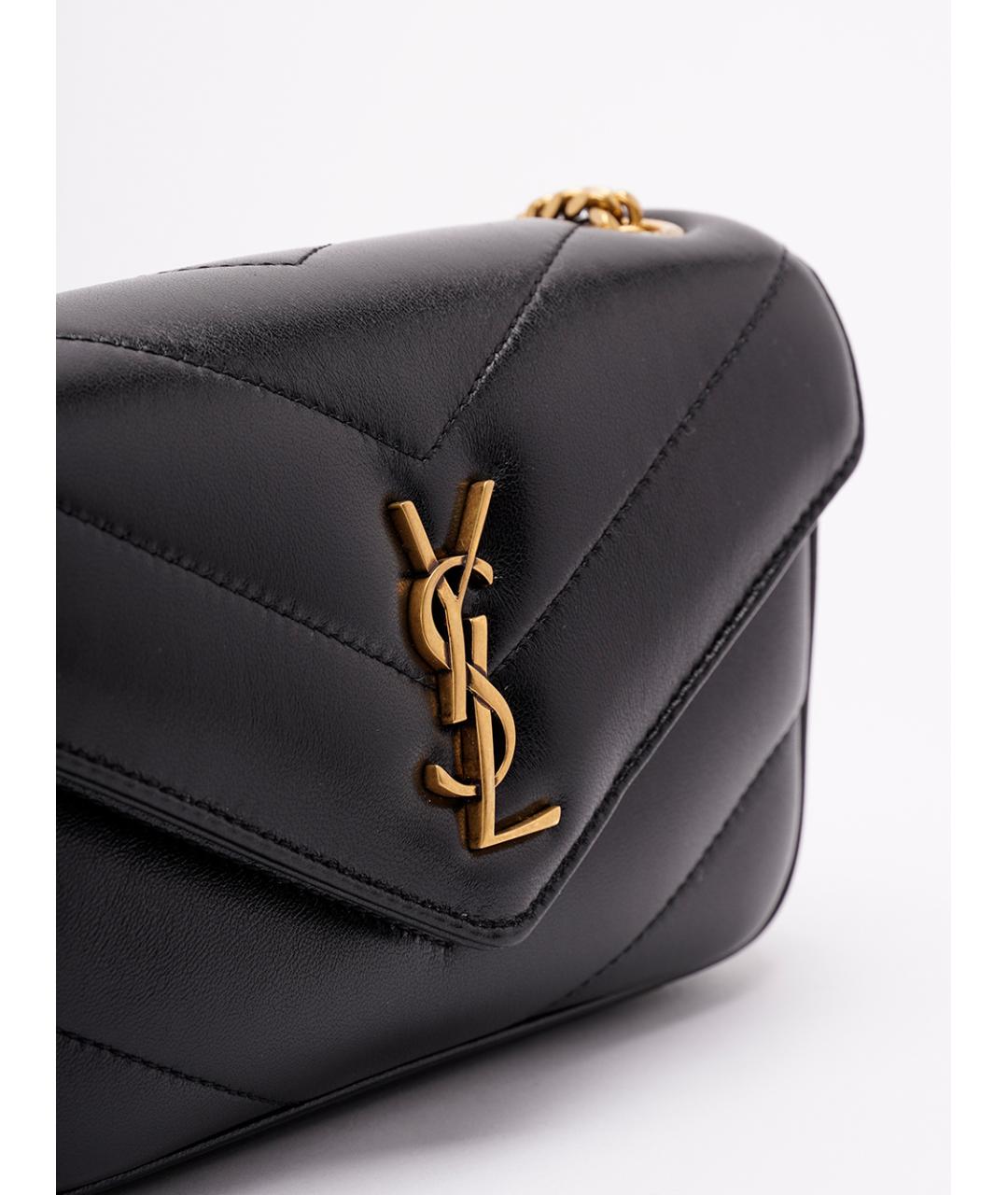 SAINT LAURENT Черная кожаная сумка через плечо, фото 4