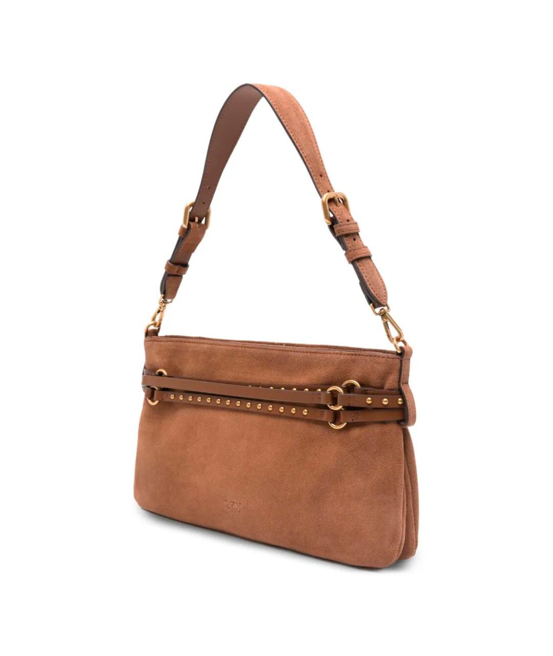 PINKO Коричневая замшевая сумка через плечо, фото 2