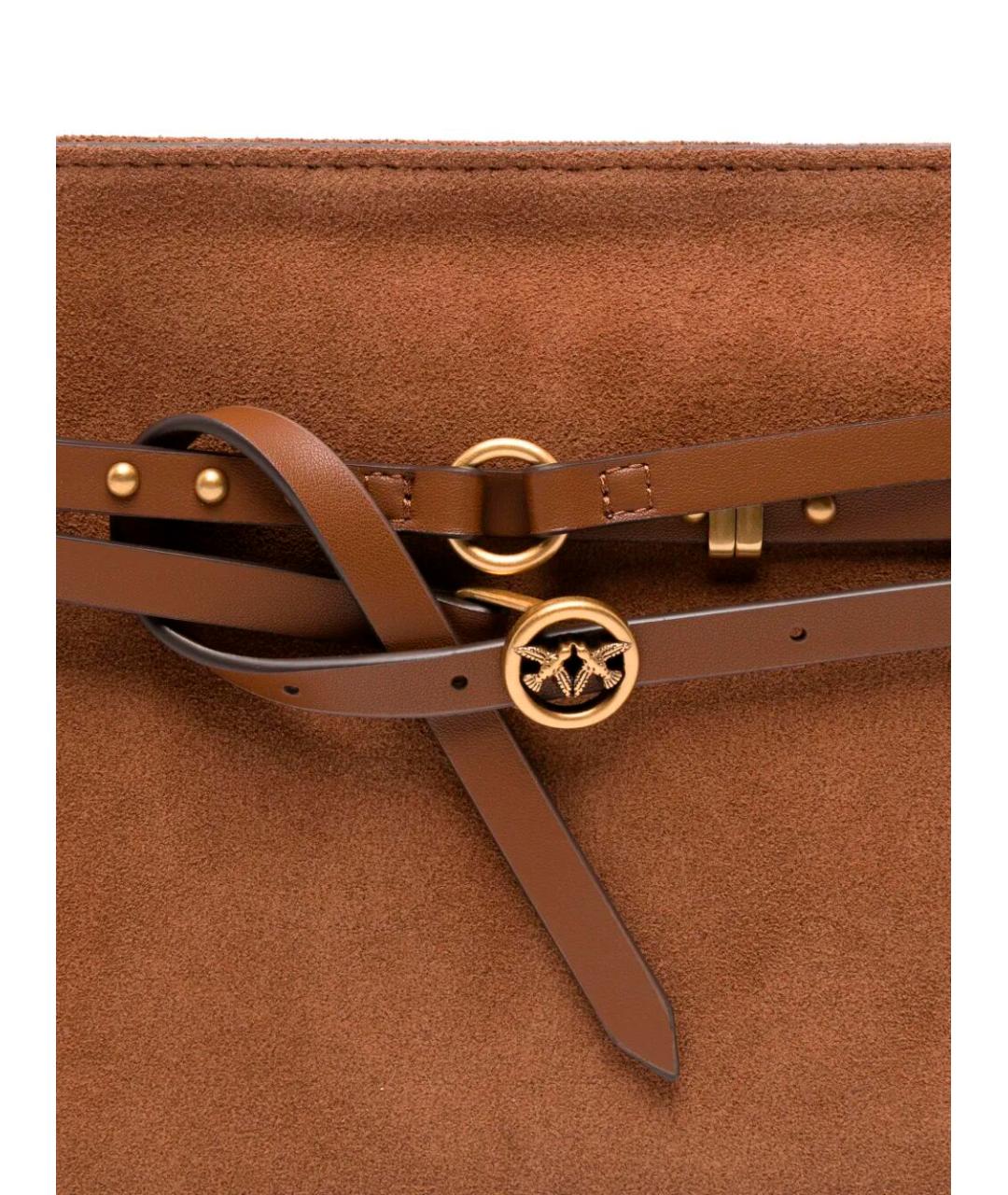 PINKO Коричневая замшевая сумка через плечо, фото 3