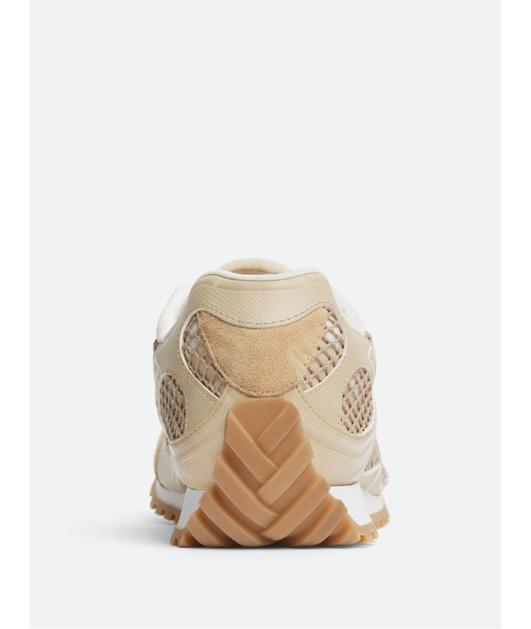 BOTTEGA VENETA Бежевые текстильные кроссовки, фото 4