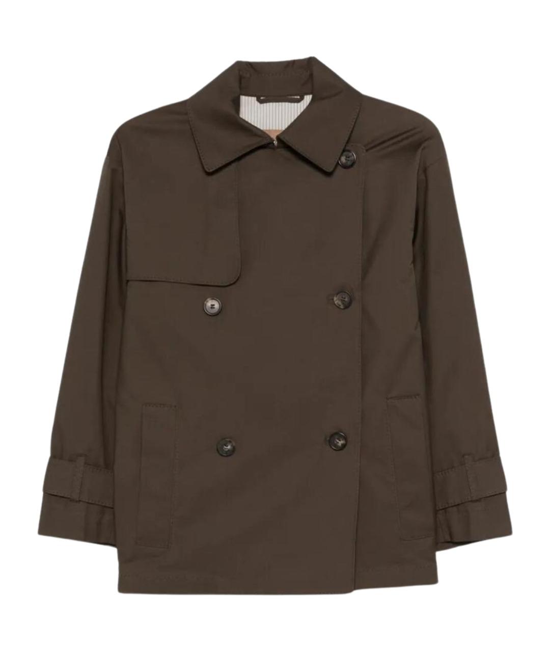 MAX MARA Хаки хлопковый тренч/плащ, фото 1