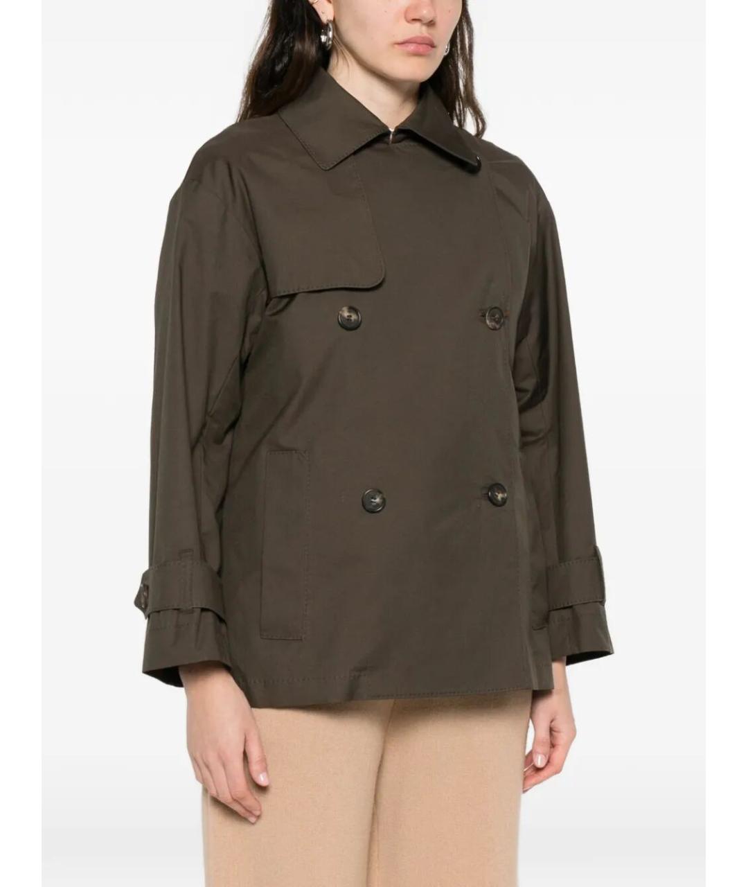 MAX MARA Хаки хлопковый тренч/плащ, фото 5