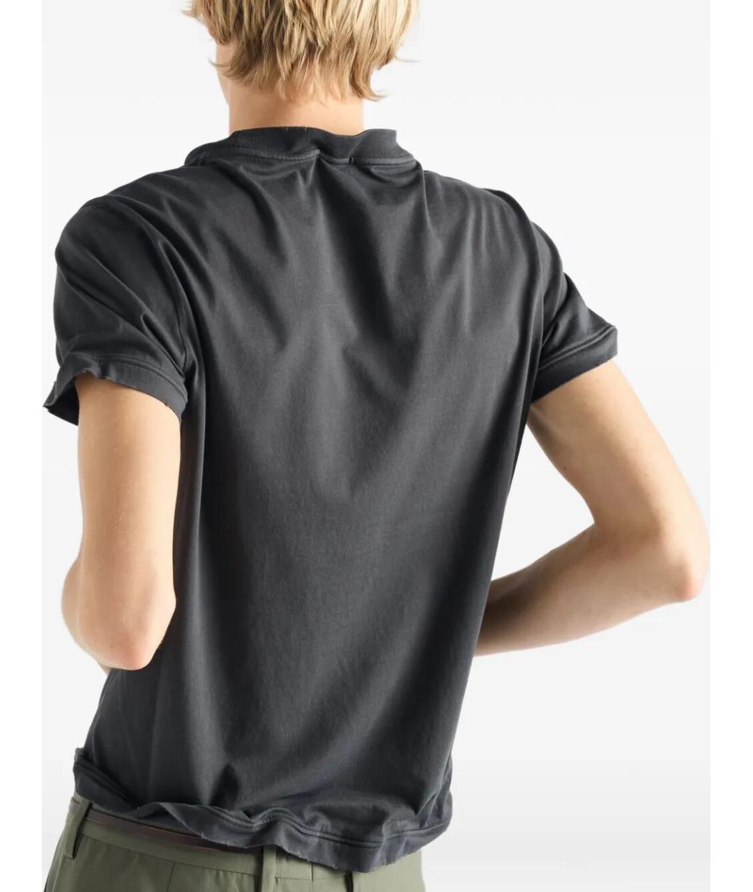 PRADA Антрацитовая хлопковая футболка, фото 3