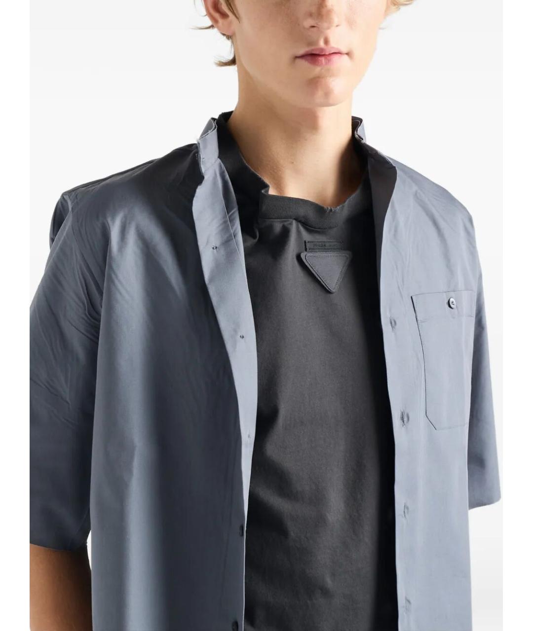 PRADA Антрацитовая хлопковая футболка, фото 4