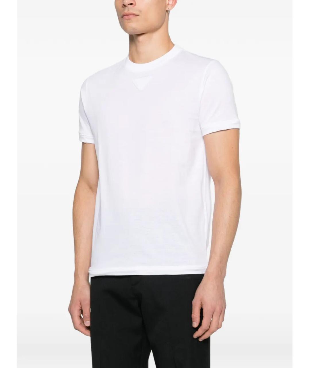 PRADA Белая хлопковая футболка, фото 4